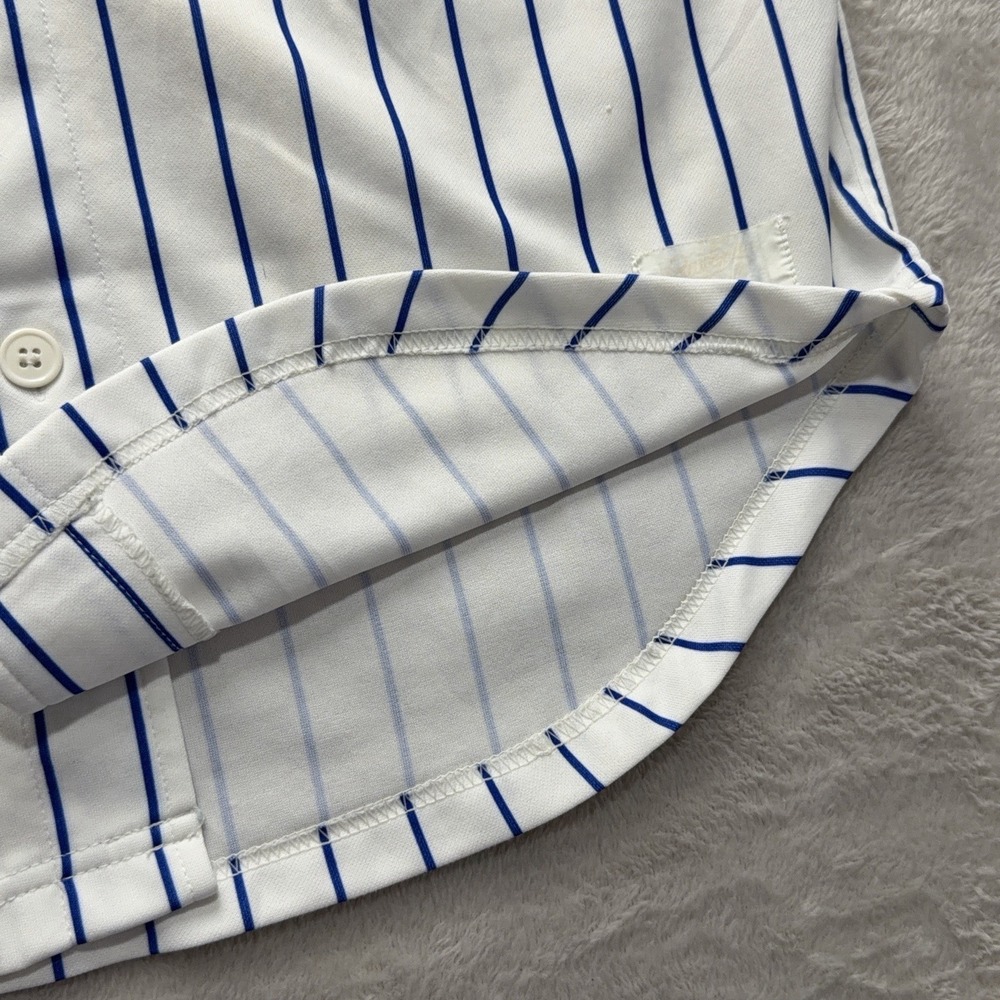 Vintage Rawlings Chicago Cubs Pinstripe Jersey Large MLB Baseball USA Made 90s - Picture 9 of 12